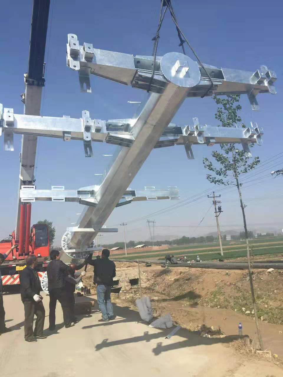 河北66kv電力鋼管桿 地腳螺栓 電力鋼桿 生產廠家 電力鋼管塔